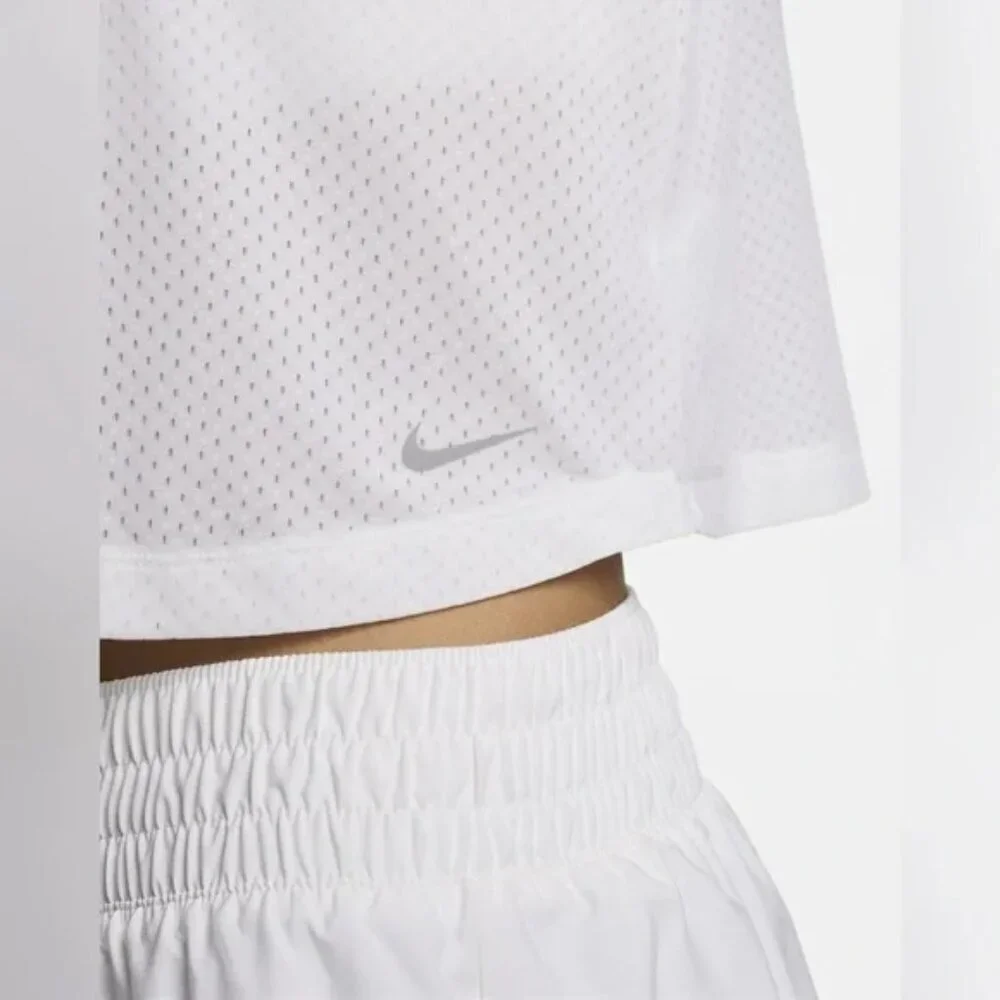 NWT Nike One Classic Breathable Mesh White Dri-FIT Tank Top